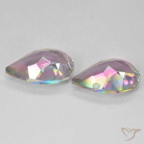 Mystic Quartz Gemstones in 12 x 8 mm (calibrated) Size for Sale, Mystic Quartz Stones in Multicolor Color