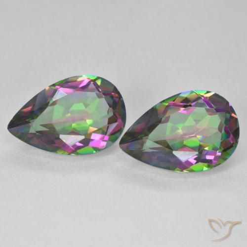 6.06ctw Natural Multicolor Mystic Quartz, Pear Shape, VVS-VS