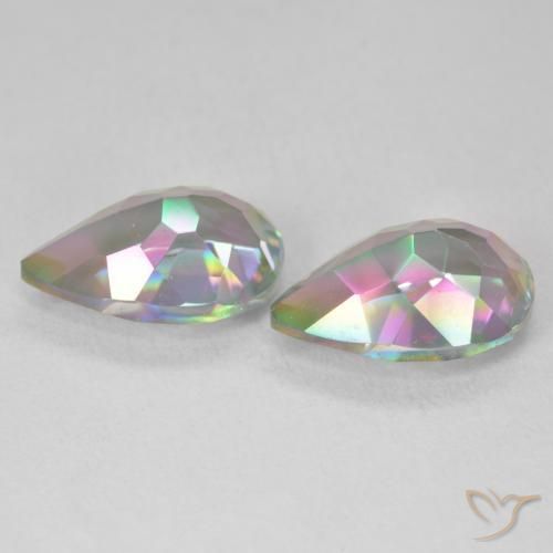 Mystic Quartz Gemstones in 12 x 8 mm (calibrated) Size for Sale, Mystic Quartz Stones in Multicolor Color