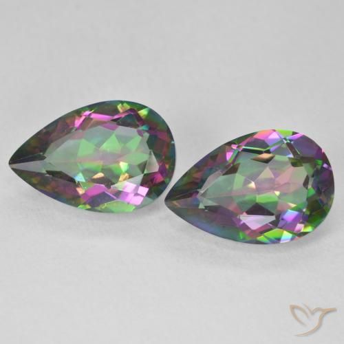 6.05 ctw Multicolor Mystic Quartz Gemstones, Mystic Quartz Gems in Pear Facet Shape for Sale.