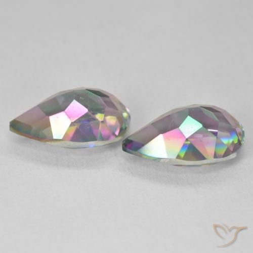 Mystic Quartz Gemstones in 12 x 8 mm (calibrated) Size for Sale, Mystic Quartz Stones in Multicolor Color