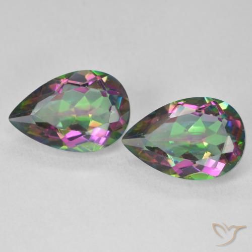6.20ctw Natural Multicolor Mystic Quartz, Pear Shape, VVS-VS