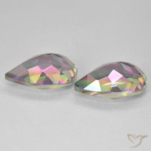 Mystic Quartz Gemstones in 12 x 8 mm (calibrated) Size for Sale, Mystic Quartz Stones in Multicolor Color