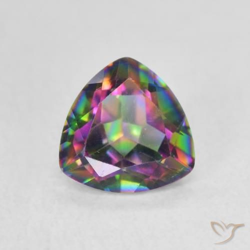 1.07ct Natural Multicolor Mystic Quartz, Trillion, VVS