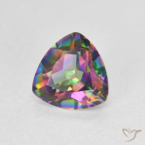 1.06 ct Multicolor Mystic Quartz Stone, Natural Mystic Quartz in Trillion Facet Shape for Sale