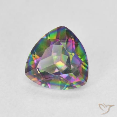 1.15 ct Multicolor Mystic Quartz Stone, Natural Mystic Quartz in Trillion Facet Shape for Sale