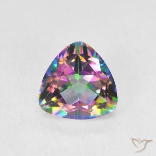 0.77ct Natural Multicolor Mystic Quartz, Trillion, VVS