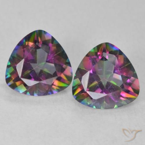 1.40ctw Natural Multicolor Mystic Quartz, Trillion, VVS