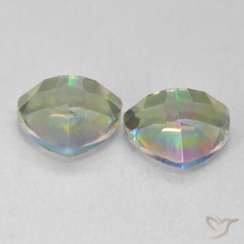 Mystic Quartz Gemstones in 7 x 7 mm (calibrated) Size for Sale, Mystic Quartz Stones in Multicolor Color