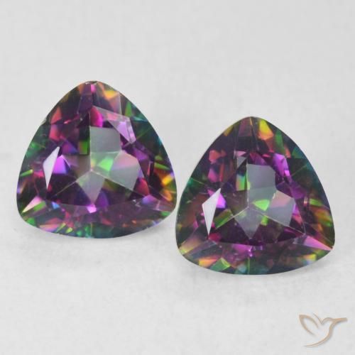1.48ctw Natural Multicolor Mystic Quartz, Trillion, VVS