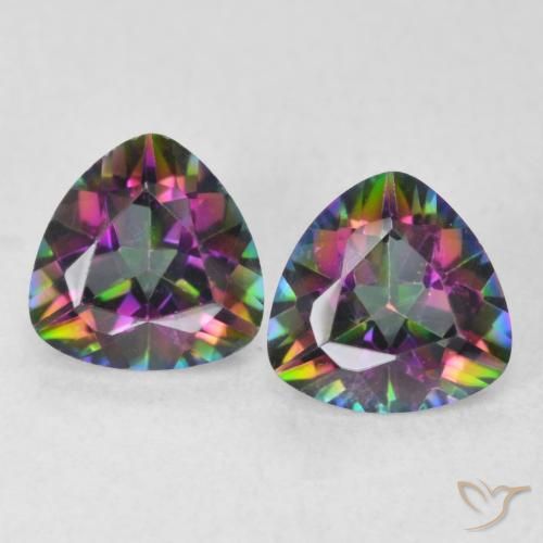 1.40ctw Natural Multicolor Mystic Quartz, Trillion, VVS