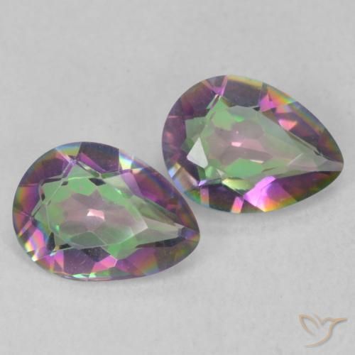 1.61ctw Natural Multicolor Mystic Quartz, Pear Shape, VVS