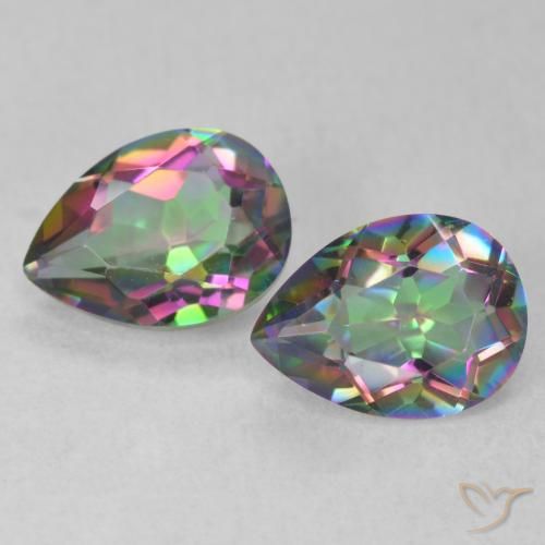 2.08ctw Natural Multicolor Mystic Quartz, Pear Shape, VVS