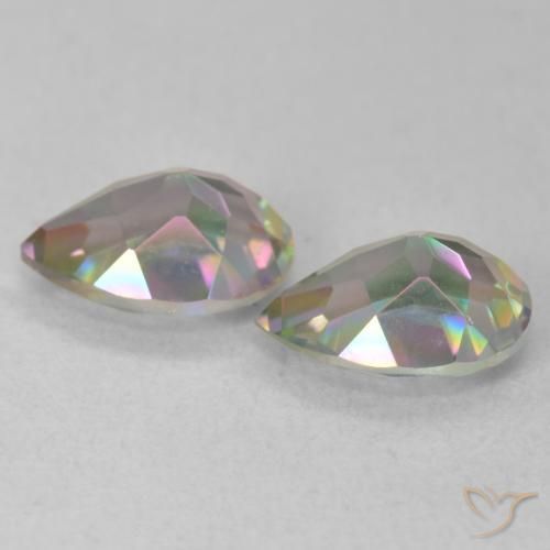 Mystic Quartz Gemstones in 8 x 6 mm (calibrated) Size for Sale, Mystic Quartz Stones in Multicolor Color