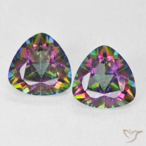 1.41ctw Natural Multicolor Mystic Quartz, Trillion, VVS