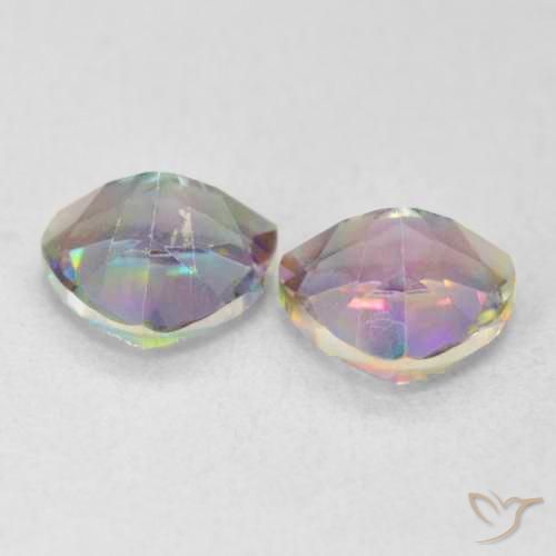 Mystic Quartz Gemstones in 6 x 6 mm (calibrated) Size for Sale, Mystic Quartz Stones in Multicolor Color