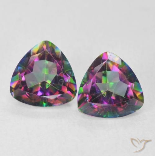 1.49ctw Natural Multicolor Mystic Quartz, Trillion, VVS