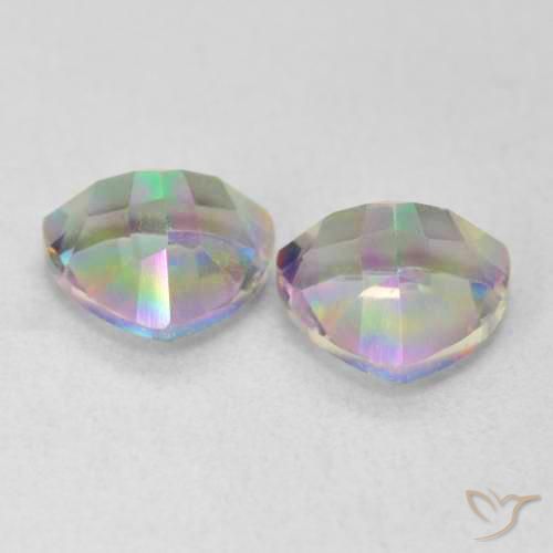 Mystic Quartz Gemstones in 7 x 7 mm (calibrated) Size for Sale, Mystic Quartz Stones in Multicolor Color