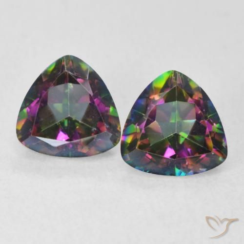 1.46ctw Natural Multicolor Mystic Quartz, Trillion, VVS
