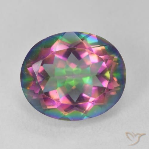 6.03ct Natural Multicolor Mystic Quartz, Oval, VVS