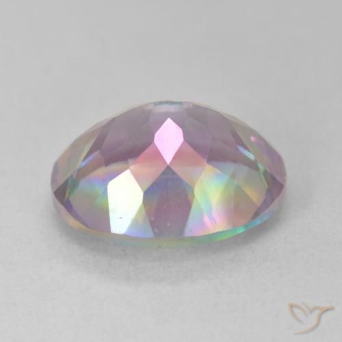 Mystic Quartz Gemstone in 13 x 11 mm (calibrated) Size for Sale, Mystic Quartz Stone in Multicolor Color