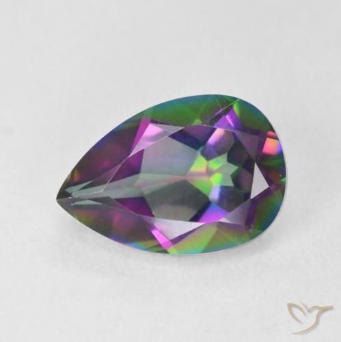 2.91ct Natural Multicolor Mystic Quartz, Pear Shape, VVS