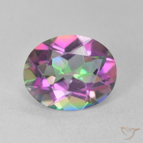 3.15ct Natural Multicolor Mystic Quartz, Oval, VVS