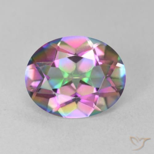 3.16ct Natural Multicolor Mystic Quartz, Oval, VVS