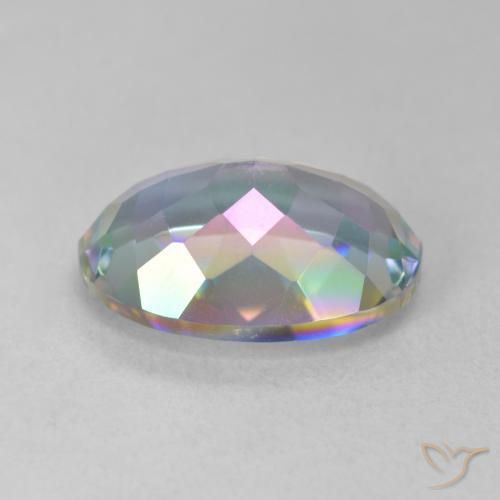 Mystic Quartz Gemstone in 14 x 10 mm (calibrated) Size for Sale, Mystic Quartz Stone in Multicolor Color