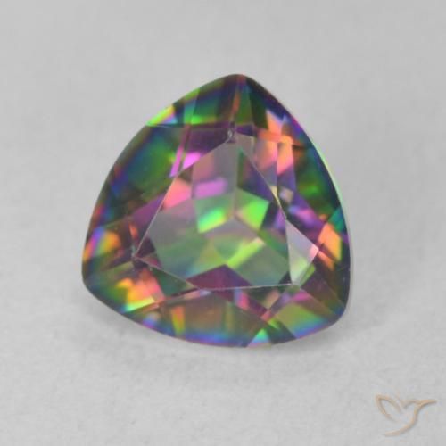 1.12 ct Multicolor Mystic Quartz Stone, Natural Mystic Quartz in Trillion Facet Shape for Sale