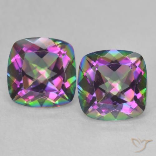 2.79 ctw Multicolor Mystic Quartz Gemstones, Mystic Quartz Gems in Cushion-Cut Shape for Sale.