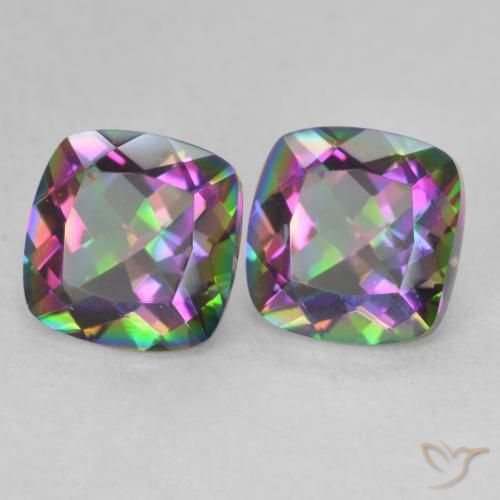 2.79 ctw Multicolor Mystic Quartz Stones, Natural Mystic Quartz in Cushion-Cut Shape for Sale