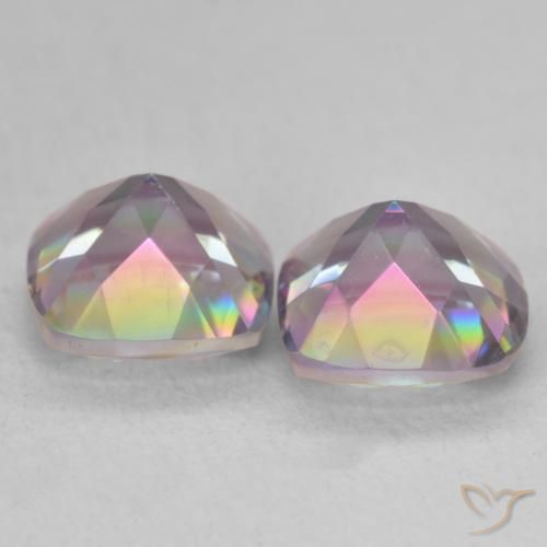 Mystic Quartz Gemstones in 7 x 7 mm (calibrated) Size for Sale, Mystic Quartz Stones in Multicolor Color