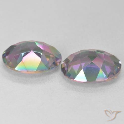 Mystic Quartz Gemstones in 11 x 9 mm (calibrated) Size for Sale, Mystic Quartz Stones in Multicolor Color