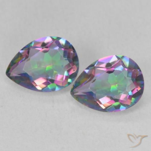 2.09ctw Natural Multicolor Mystic Quartz, Pear Shape, VVS