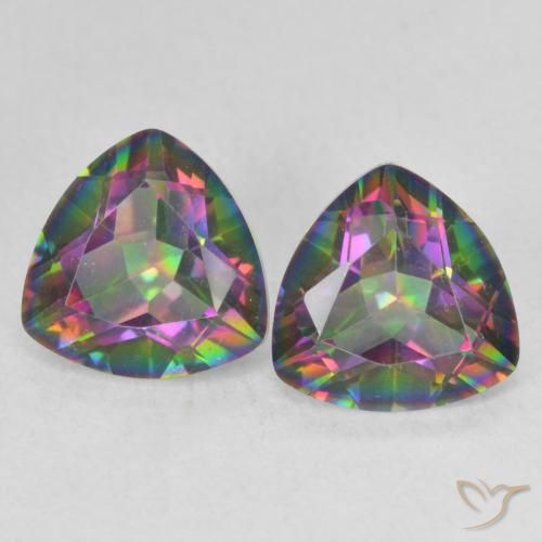 2.17ctw Natural Multicolor Mystic Quartz, Trillion, VVS