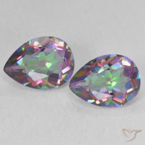 2.19ctw Natural Multicolor Mystic Quartz, Pear Shape, VVS