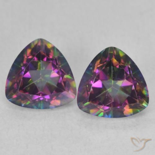 1.42ctw Natural Multicolor Mystic Quartz, Trillion, VVS