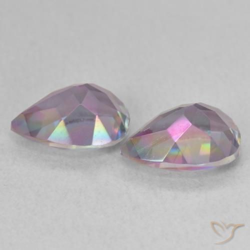 Mystic Quartz Gemstones in 8 x 6 mm (calibrated) Size for Sale, Mystic Quartz Stones in Multicolor Color