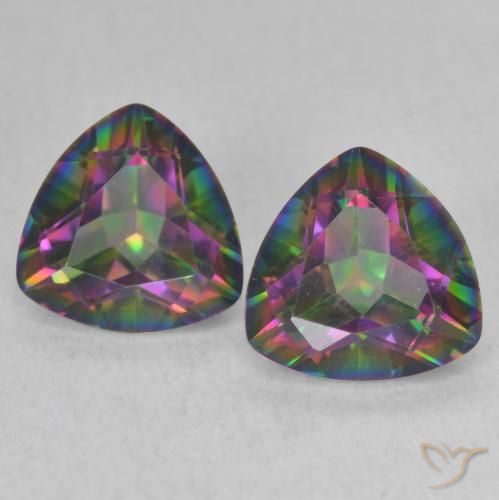 2.21ctw Natural Multicolor Mystic Quartz, Trillion, VVS