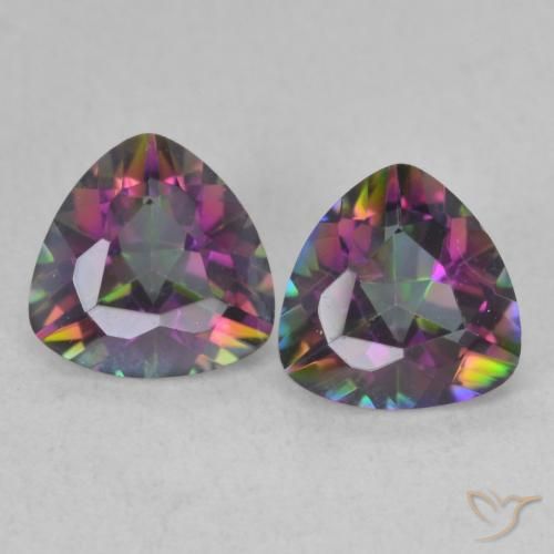1.38ctw Natural Multicolor Mystic Quartz, Trillion, VVS