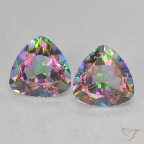 1.53ctw Natural Multicolor Mystic Quartz, Trillion, VVS