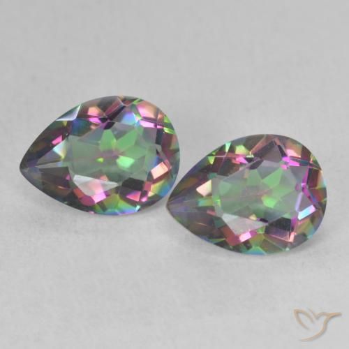2.27ctw Natural Multicolor Mystic Quartz, Pear Shape, VVS