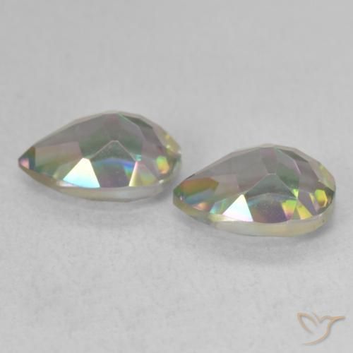 Mystic Quartz Gemstones in 8 x 6 mm (calibrated) Size for Sale, Mystic Quartz Stones in Multicolor Color