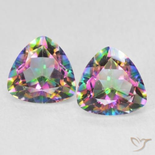 1.48ctw Natural Multicolor Mystic Quartz, Trillion, VVS-VS