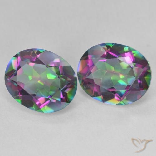 6.90 ctw Multicolor Mystic Quartz Stones, Natural Mystic Quartz in Oval Facet Shape for Sale