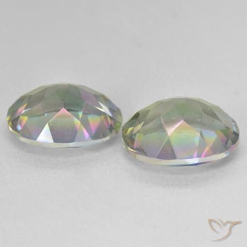 Mystic Quartz Gemstones in 11 x 9 mm (calibrated) Size for Sale, Mystic Quartz Stones in Multicolor Color