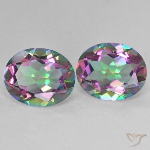 6.33 ctw Multicolor Mystic Quartz Stones, Natural Mystic Quartz in Oval Facet Shape for Sale