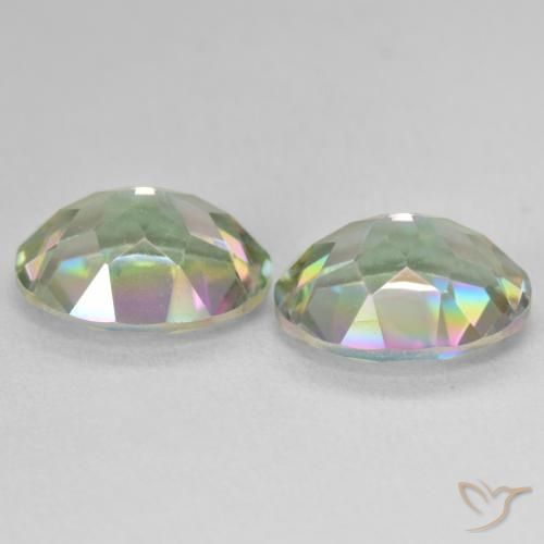 Mystic Quartz Gemstones in 11 x 9 mm (calibrated) Size for Sale, Mystic Quartz Stones in Multicolor Color