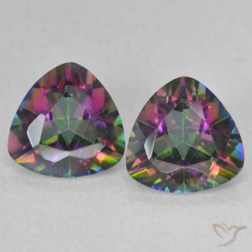 1.41ctw Natural Multicolor Mystic Quartz, Trillion, VVS-VS